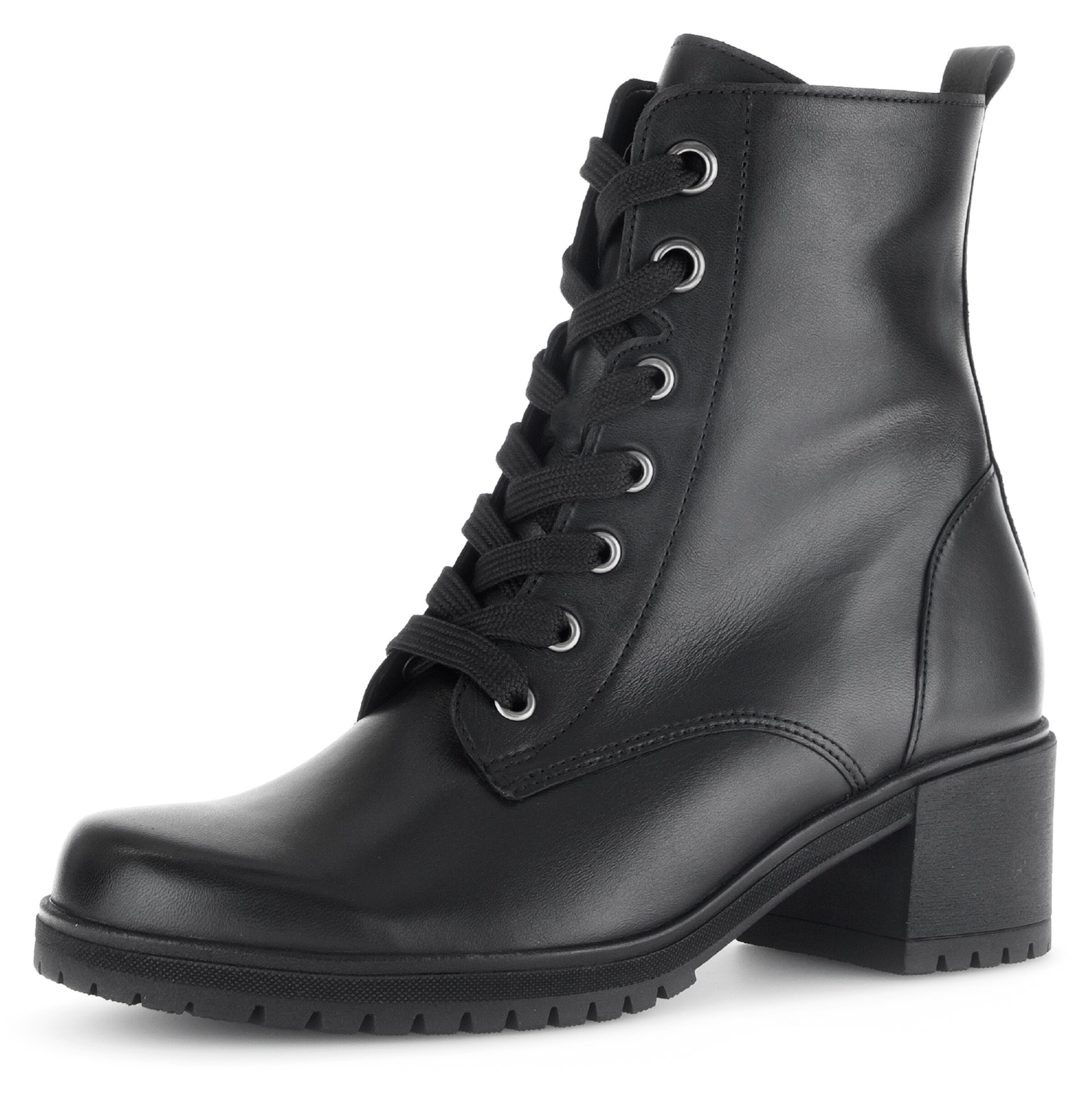 GABOR Lace-Up Ankle Boots in Black: front