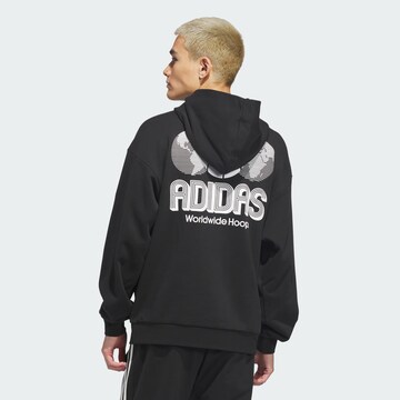 Felpa 'World Wide Hoops' di ADIDAS ORIGINALS in nero: frontale