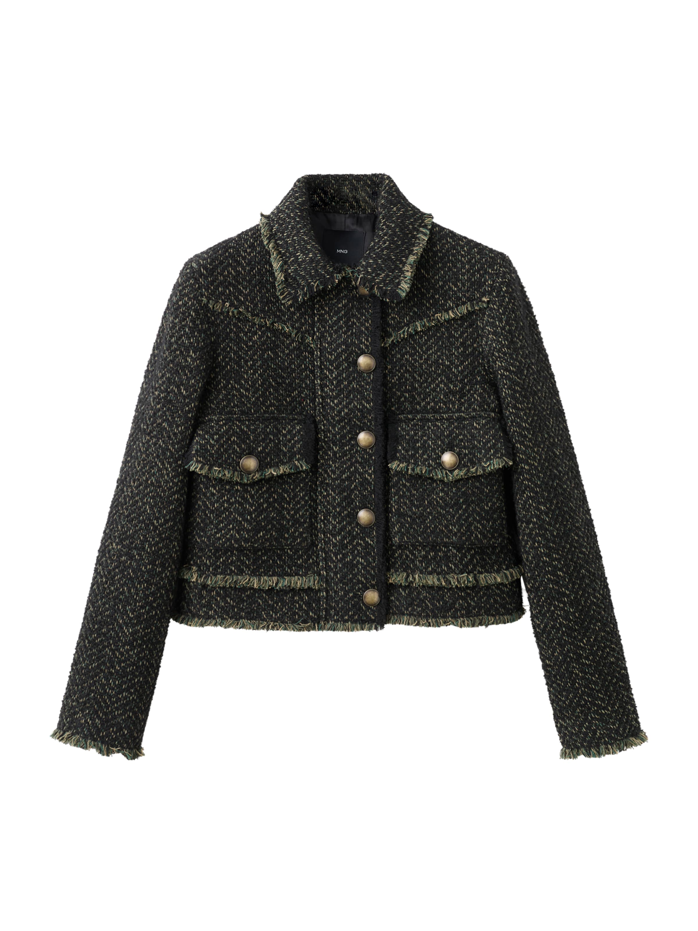 MANGO Övergångsjacka 'Chaketi' i grön: framsida