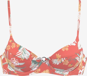 SUNSEEKER T-shirt Bikini Top in Orange: front