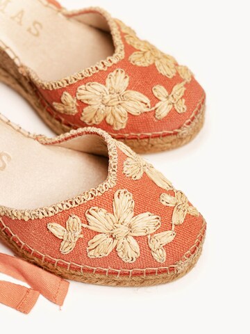 Alhamas Sandal 'Alpargata Cuña 7 cm' in Orange