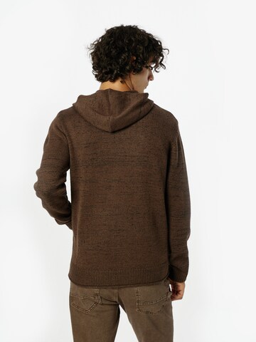 INDICODE JEANS Knit Cardigan 'Laps' in Brown