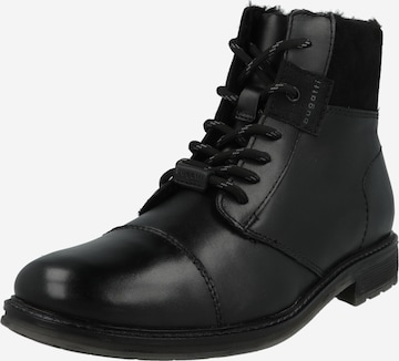 bugatti Lace-Up Boots 'Mirato' in Black: front