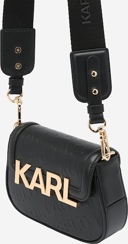 Karl Lagerfeld - Bolso de hombro en negro: frente