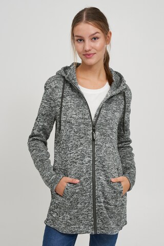 Oxmo Fleece jas 'Kaira' in Grijs: voorkant