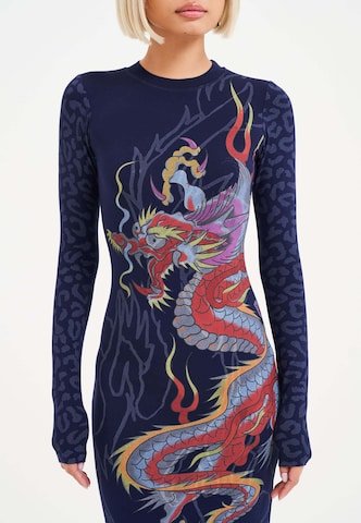 Robe 'Dragon Flame' Ed Hardy en bleu
