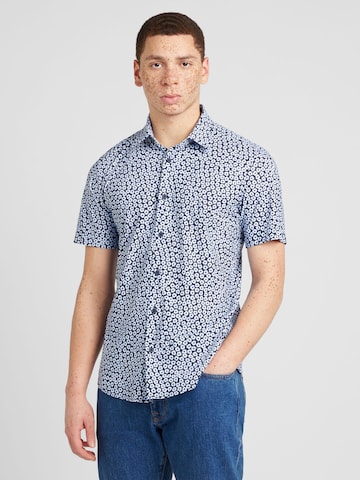 BOSS Black Regular fit Button Up Shirt 'ROAN' in Blue: front