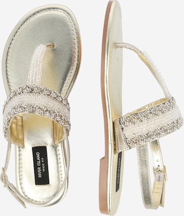 River Island Sandals in Gold