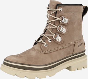 SOREL Lace-Up Ankle Boots in Brown: front
