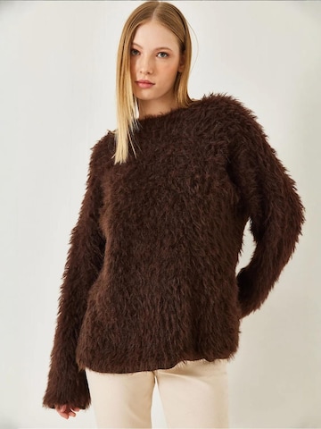 Bianco Lucci Oversized trui in Bruin