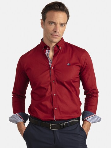 Sir Raymond Tailor Regular fit Button Up Shirt 'Josh' in Red: front