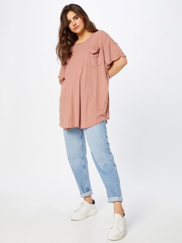 Free People Oversized Shirt 'TAKE IT EASY' in Pink