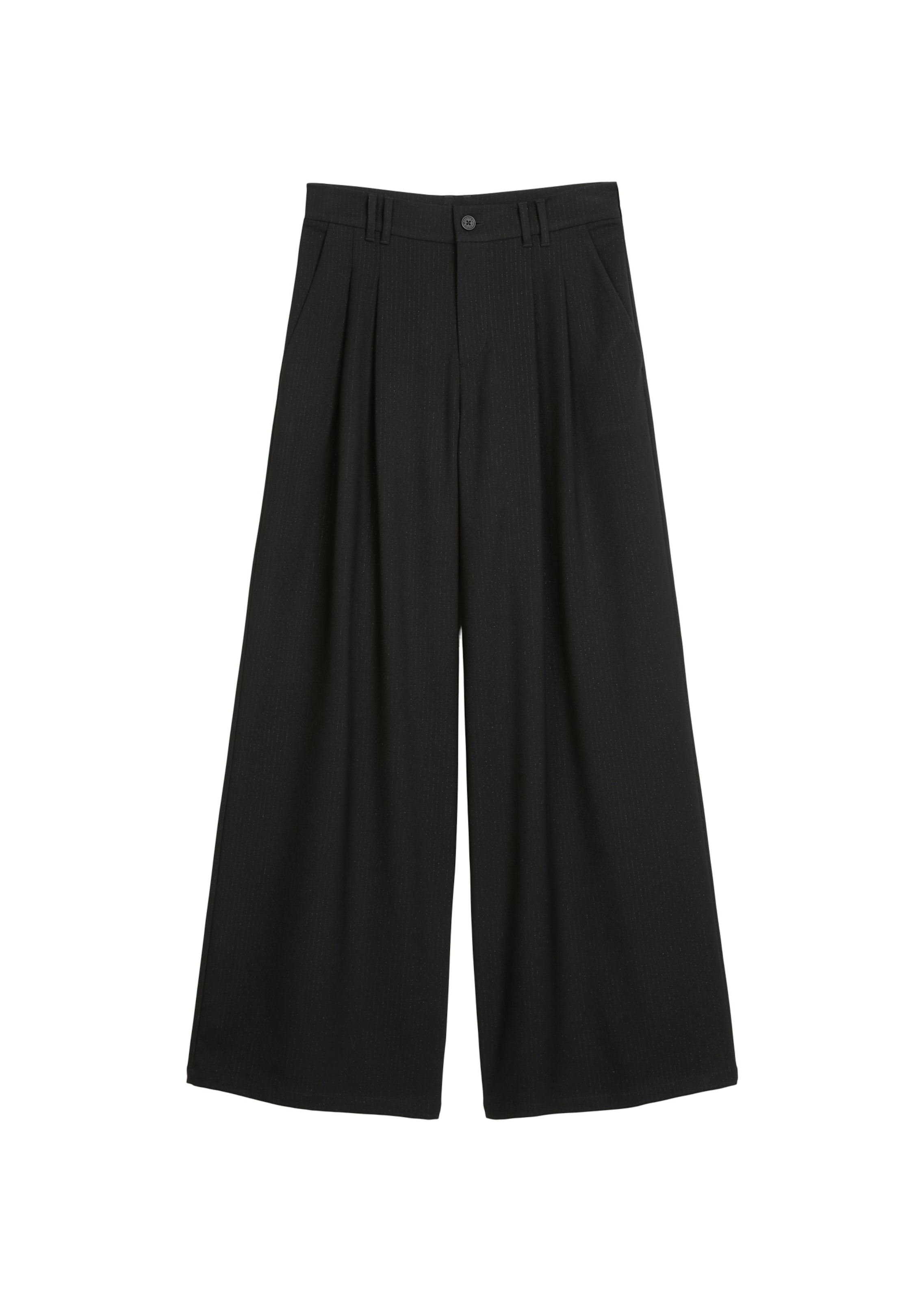 Marc O'Polo DENIM Loose fit Pleat-front trousers in Black: front