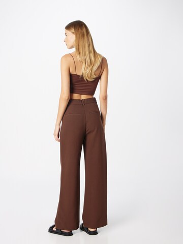 Wide Leg Pantalon à pince Abercrombie & Fitch en marron