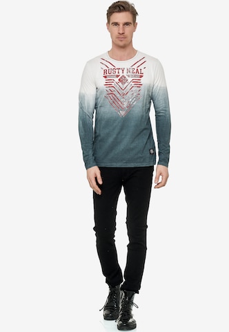 Rusty Neal Longsleeve mit großem Front-Print in Grau