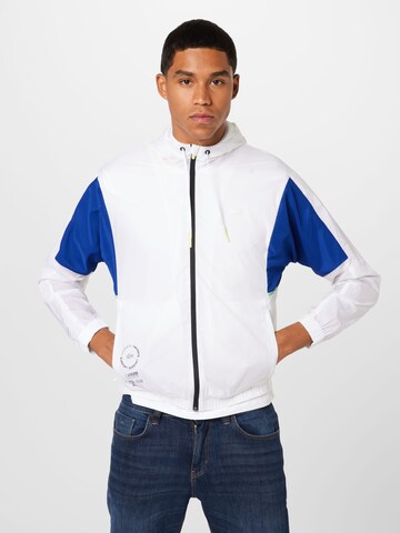 Lacoste Sport Athletic Jacket in White: front