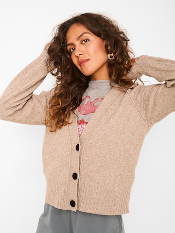 Noisy may Knit Cardigan 'Ian' in Beige: front