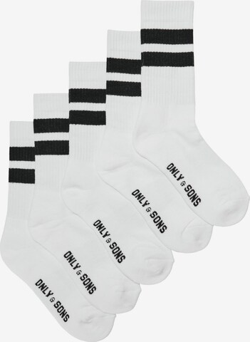 Only & Sons Къси чорапи 'RODY' в бяло: отпред