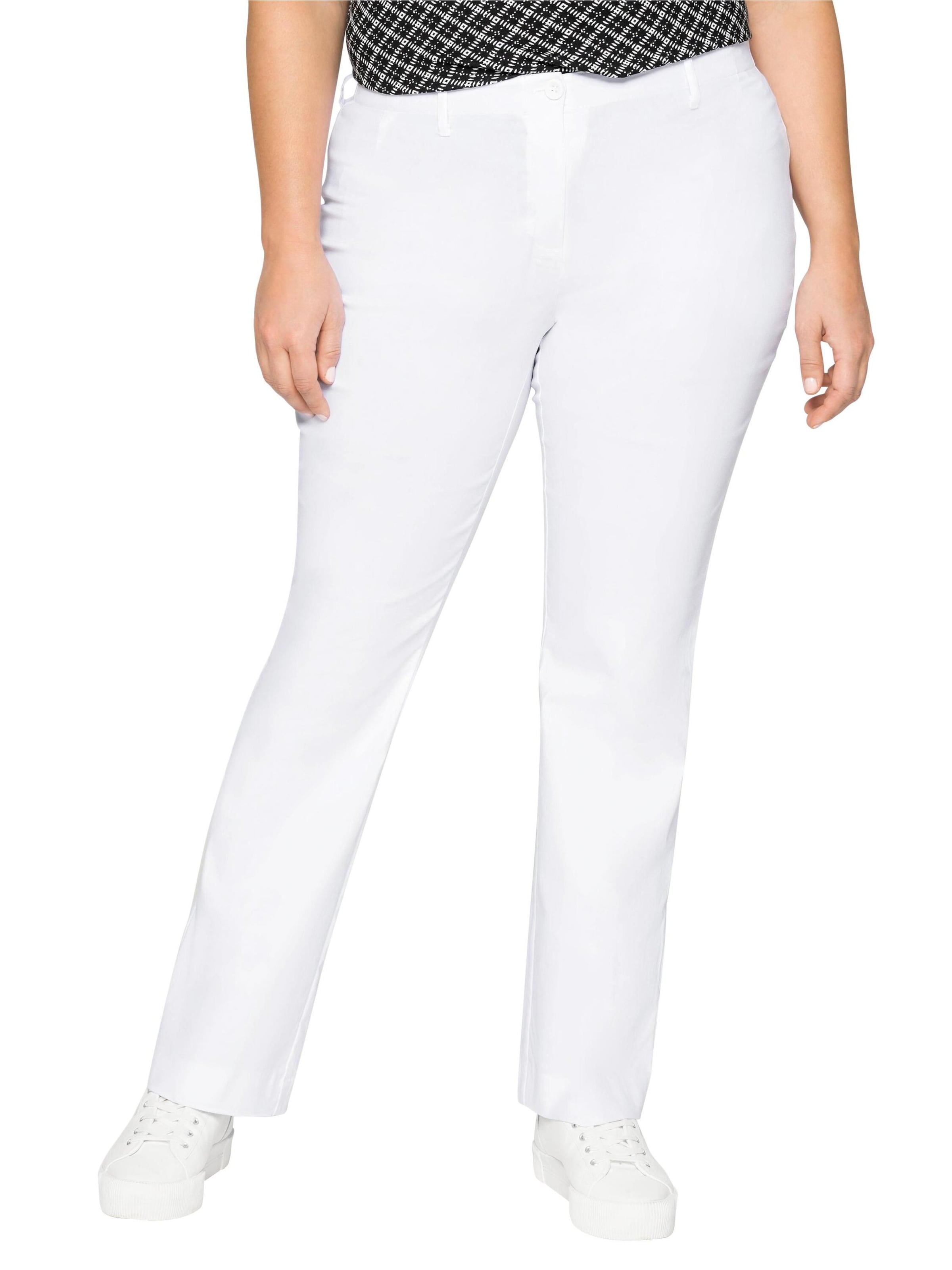 SHEEGO Regular Trousers in White: front