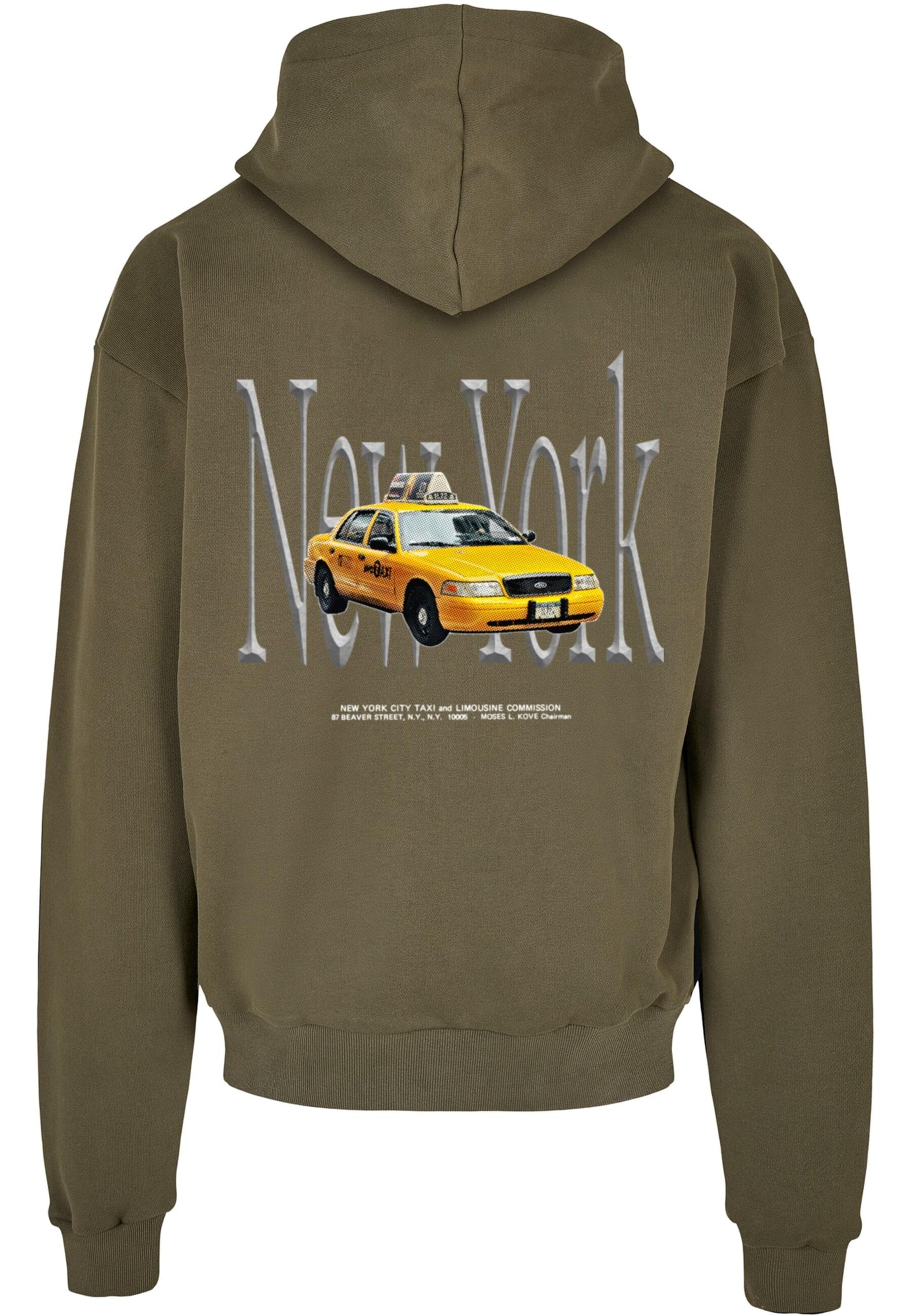 Bluză de molton 'NY Taxi' de la MT Upscale pe verde