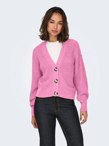 JDY Вязаная кофта 'JDYJUSTY' в Ярко-розовый: спереди