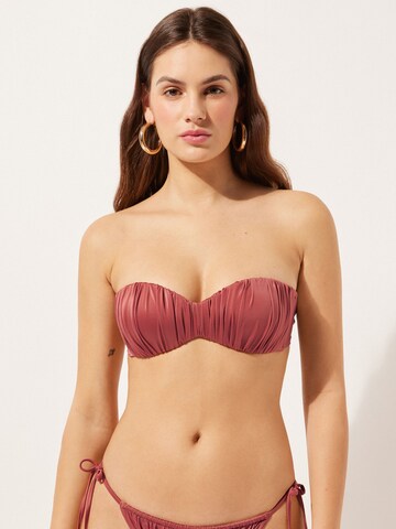 CALZEDONIA Bandeau Bikini Top in Red: front