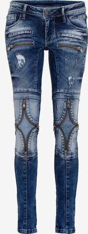 CIPO & BAXX Skinny Jeans in Blauw: voorkant