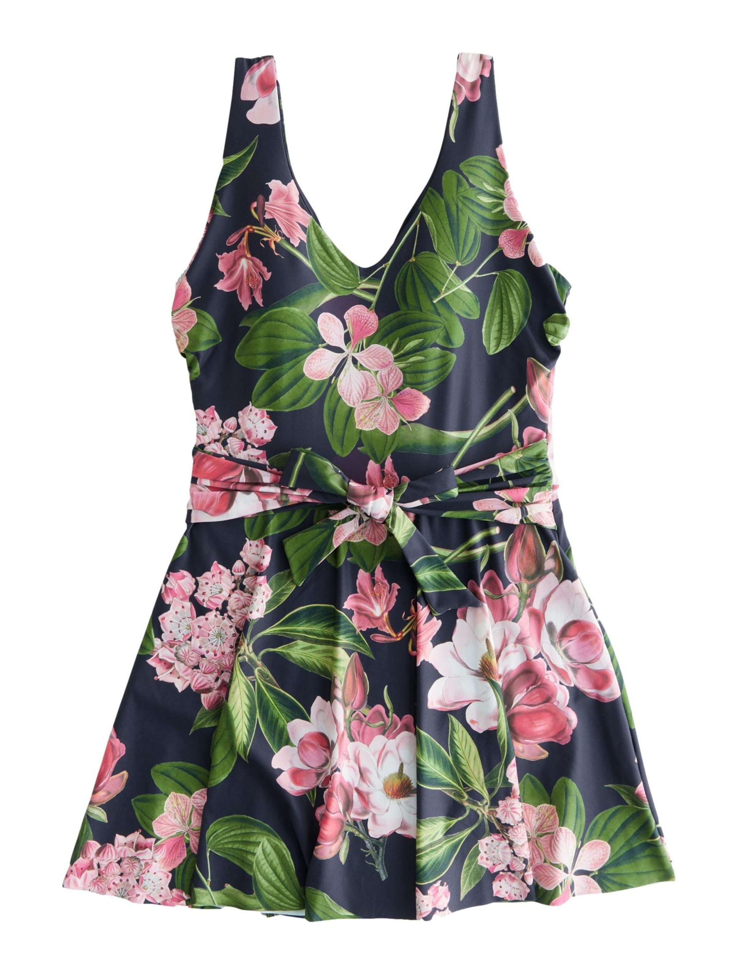 Next Minimiser Swimsuit dress in Blue: front