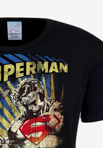LOGOSHIRT Shirt 'Superman – The Last Hope' in Zwart