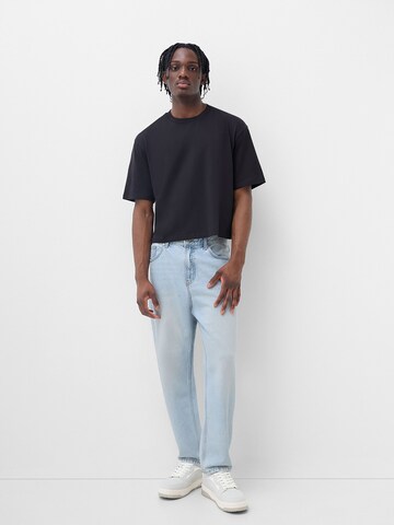 Largi Jeans de la Bershka pe albastru