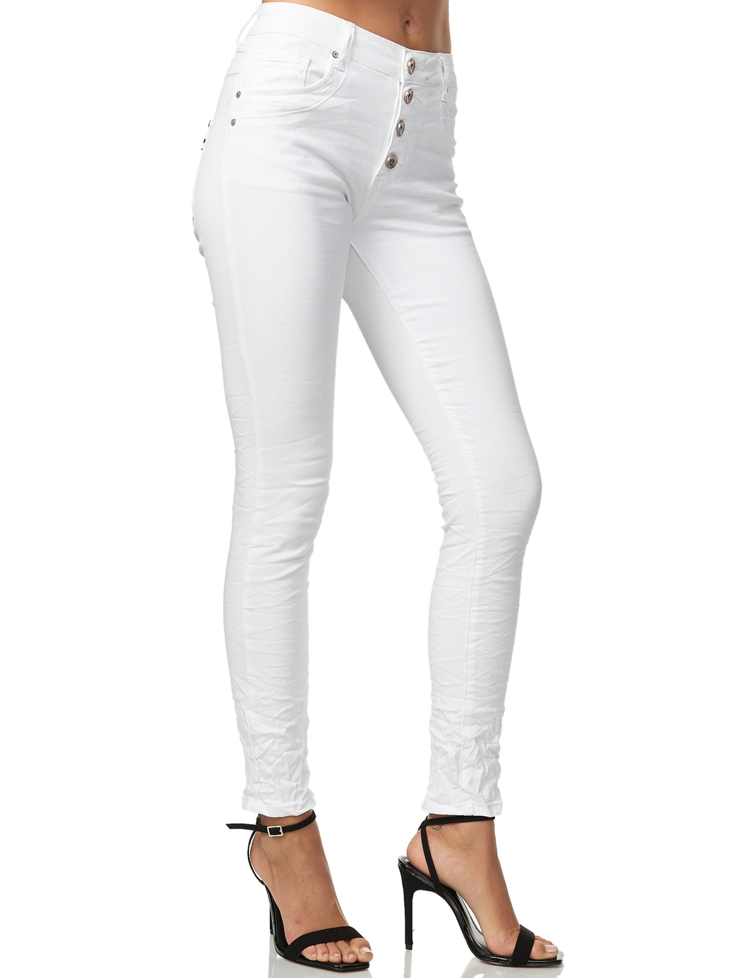 Skinny Jeans di Elara in bianco