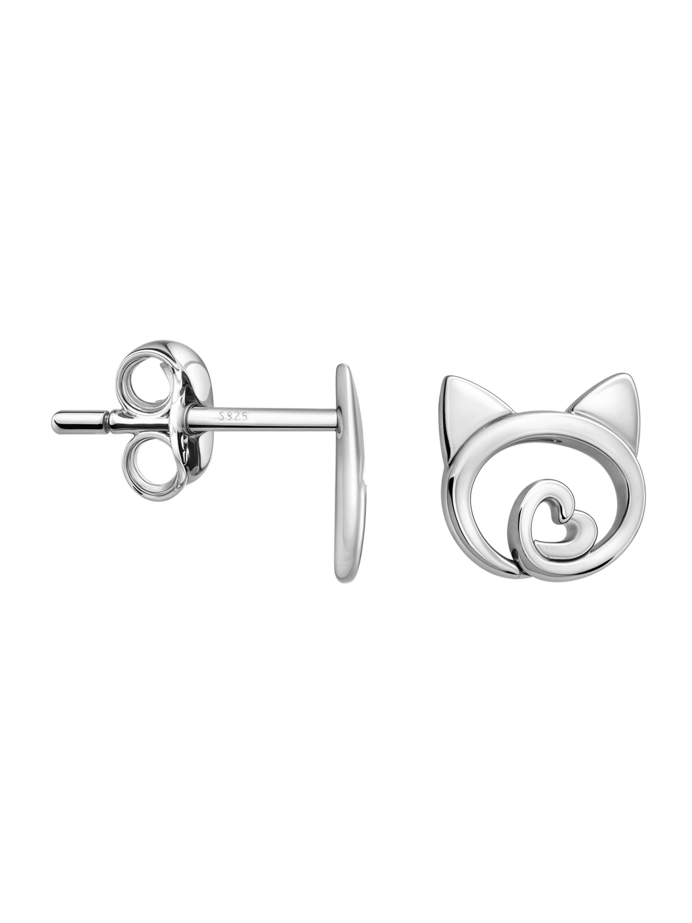 Sofia Milani Ohrringe 'Cat'‌‌‌‌ in Silber: Vorderseite