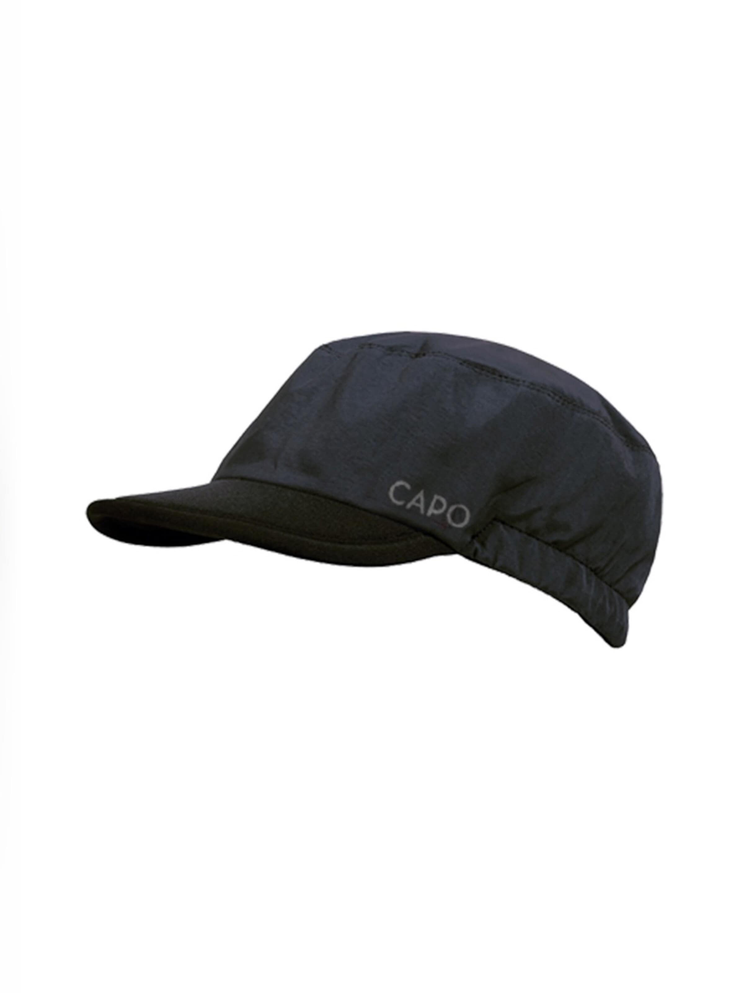 CAPO Cap 'Softtellercap, Neoprendach Reflexbügler, UV 50' in Black: front