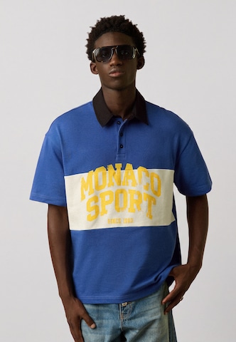 Bershka Póló 'CLUB MONACO' - kék: elől