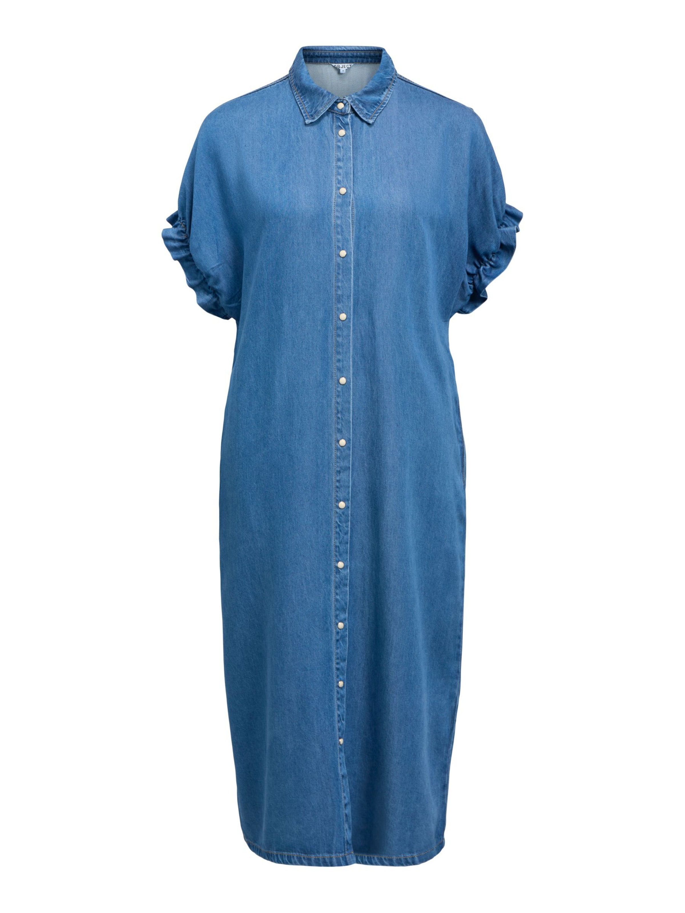 Robe-chemise 'OBJFrame Tiana' OBJECT en bleu : devant