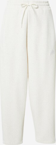 Loosefit Pantalon de sport 'Essentials 3-Stripes Open Hem Fleece' ADIDAS SPORTSWEAR en blanc : devant