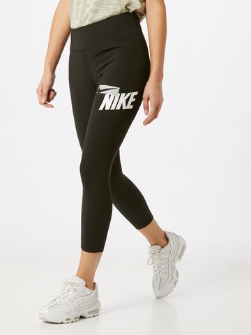 NIKE Skinny Sporthose in Schwarz