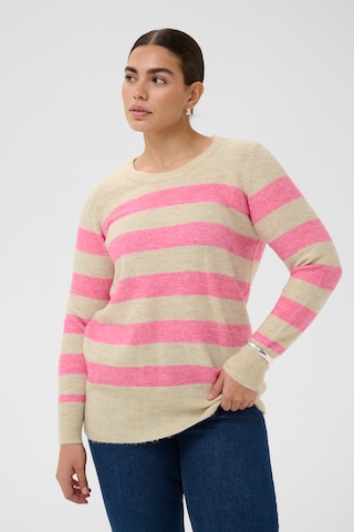 Pull-over 'KCniela' KAFFE CURVE en beige : devant