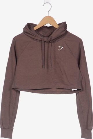 GYMSHARK Sweatshirt & Zip-Up Hoodie in S in Brown: front