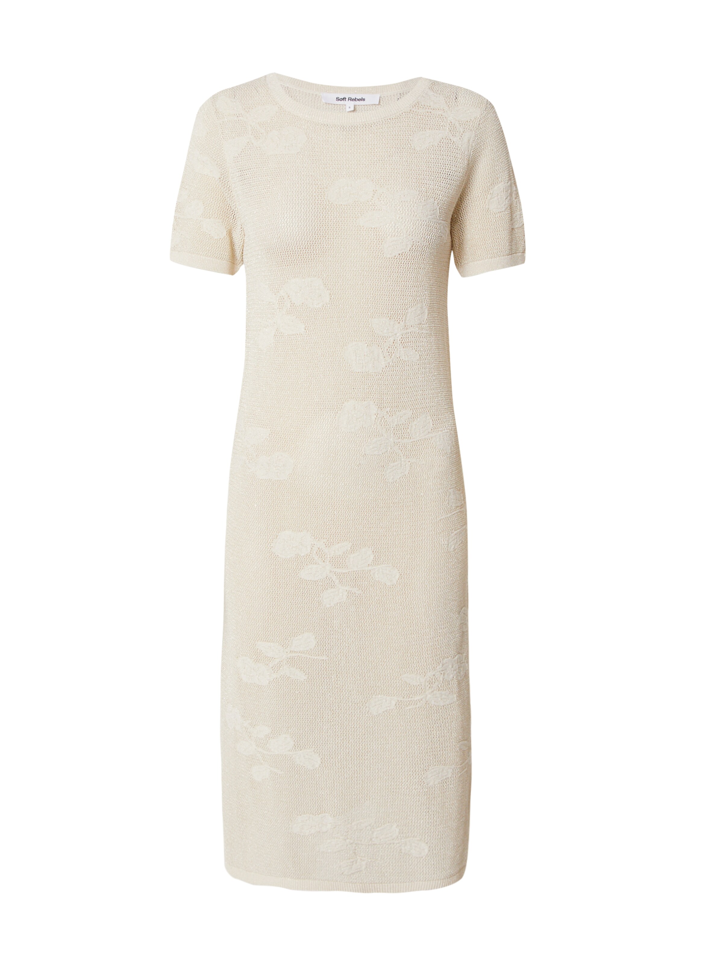 Soft Rebels Stickad klänning 'Nell' i beige: framsida