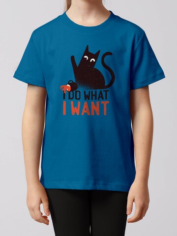 watabout.kids Shirt 'Cat' in Blue: front