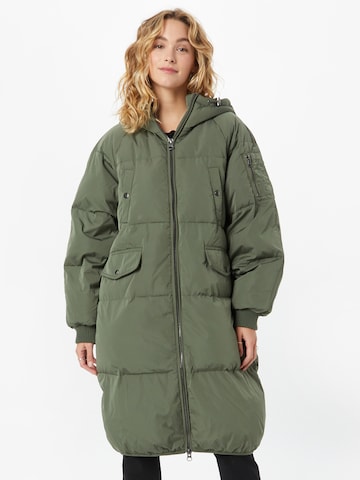 ICHI Zimní kabát 'BUNALA' – zelená: přední strana