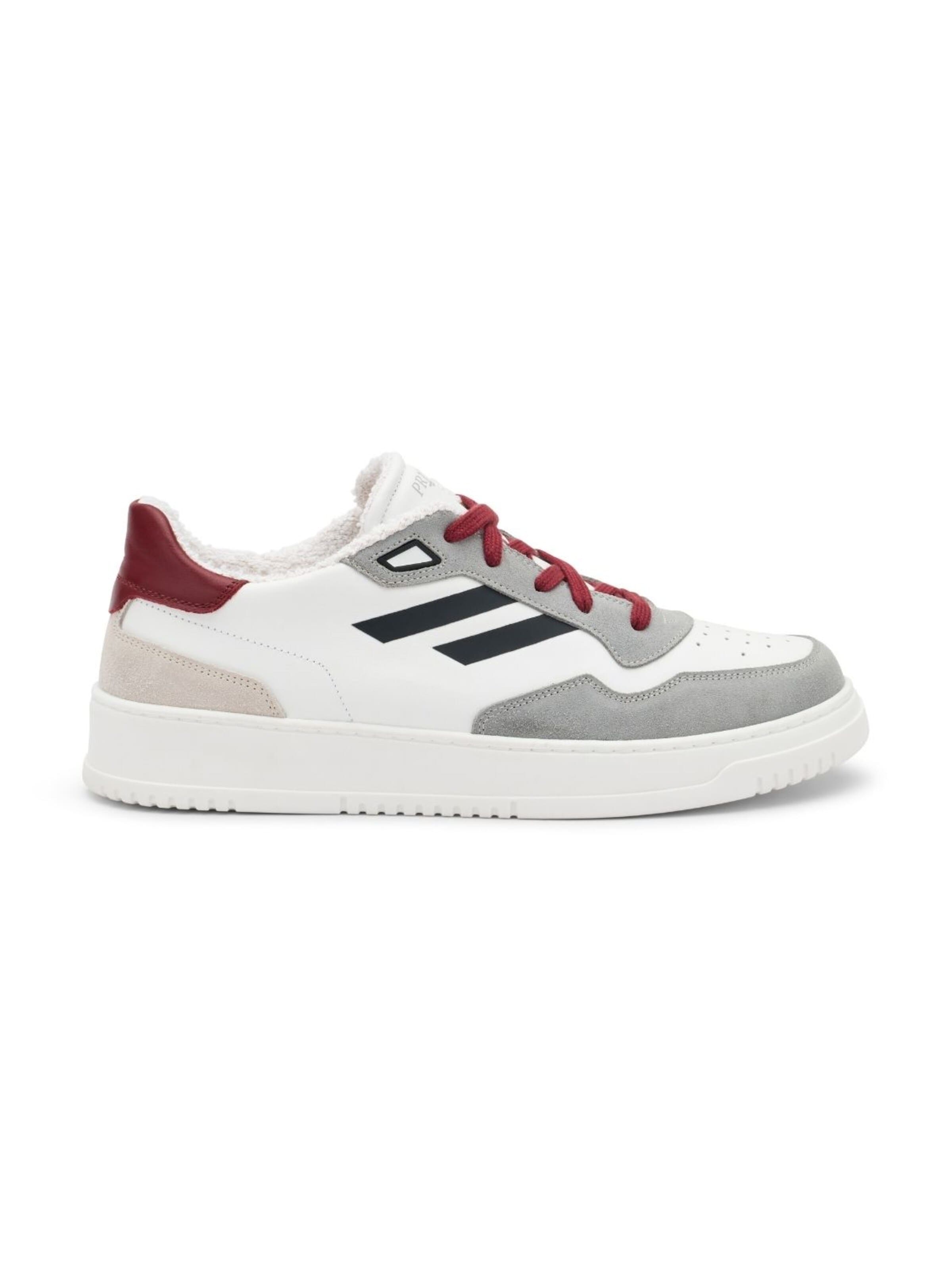 PR1MO Sneakers laag 'Bianco Brillante' in Rood: voorkant