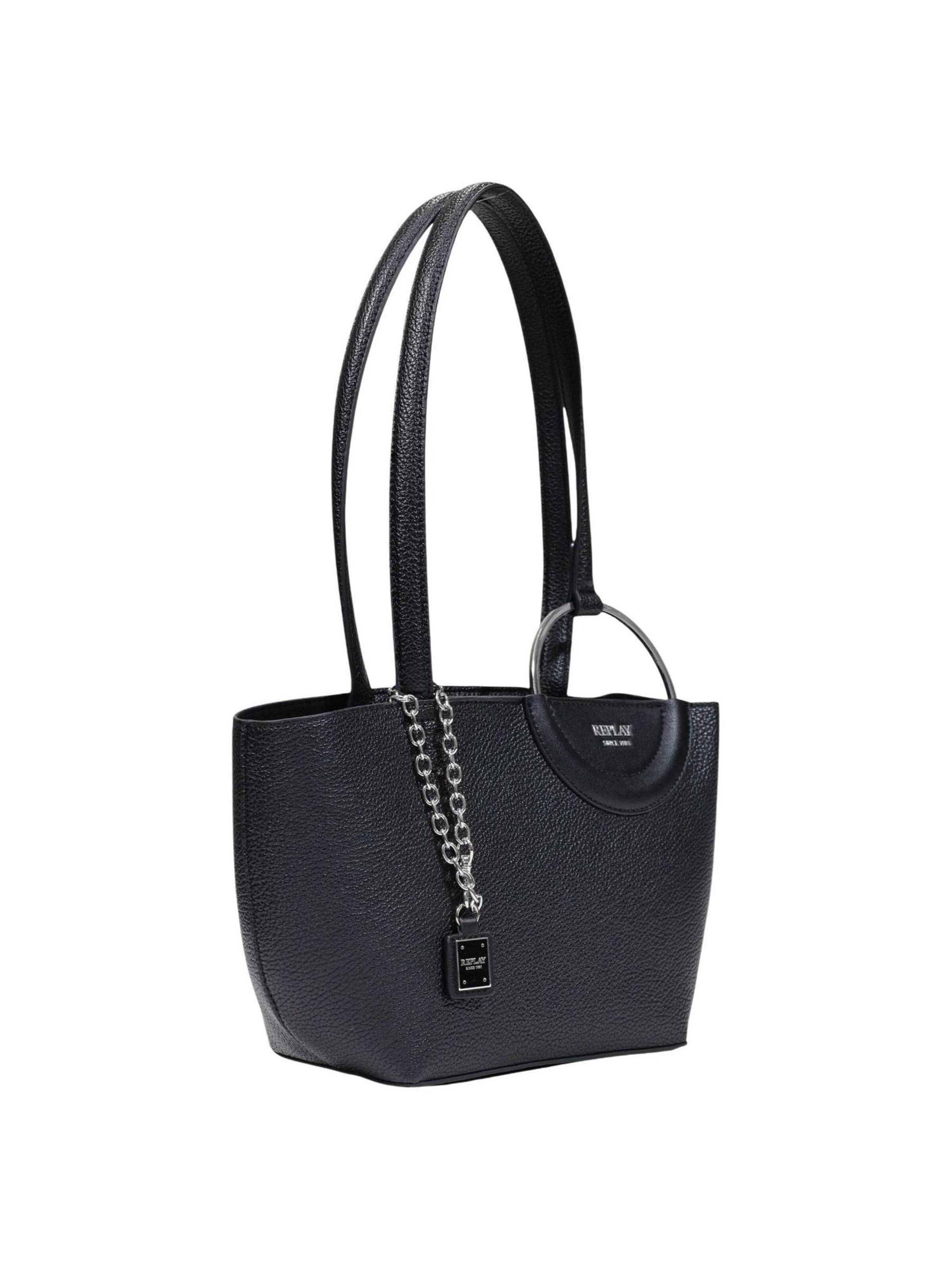 REPLAY - Bolso de hombro 'HAMMERED SYNTHETIC FW01C7.000.A7243S' en negro