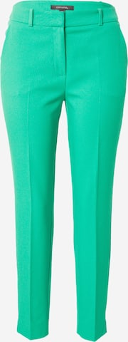 Coupe slim Pantalon à plis COMMA en vert : devant
