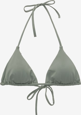 Pull&Bear Triangle Bikini top in Green: front