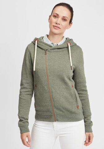 Oxmo Zip-Up Hoodie 'Vicky' in Green: front