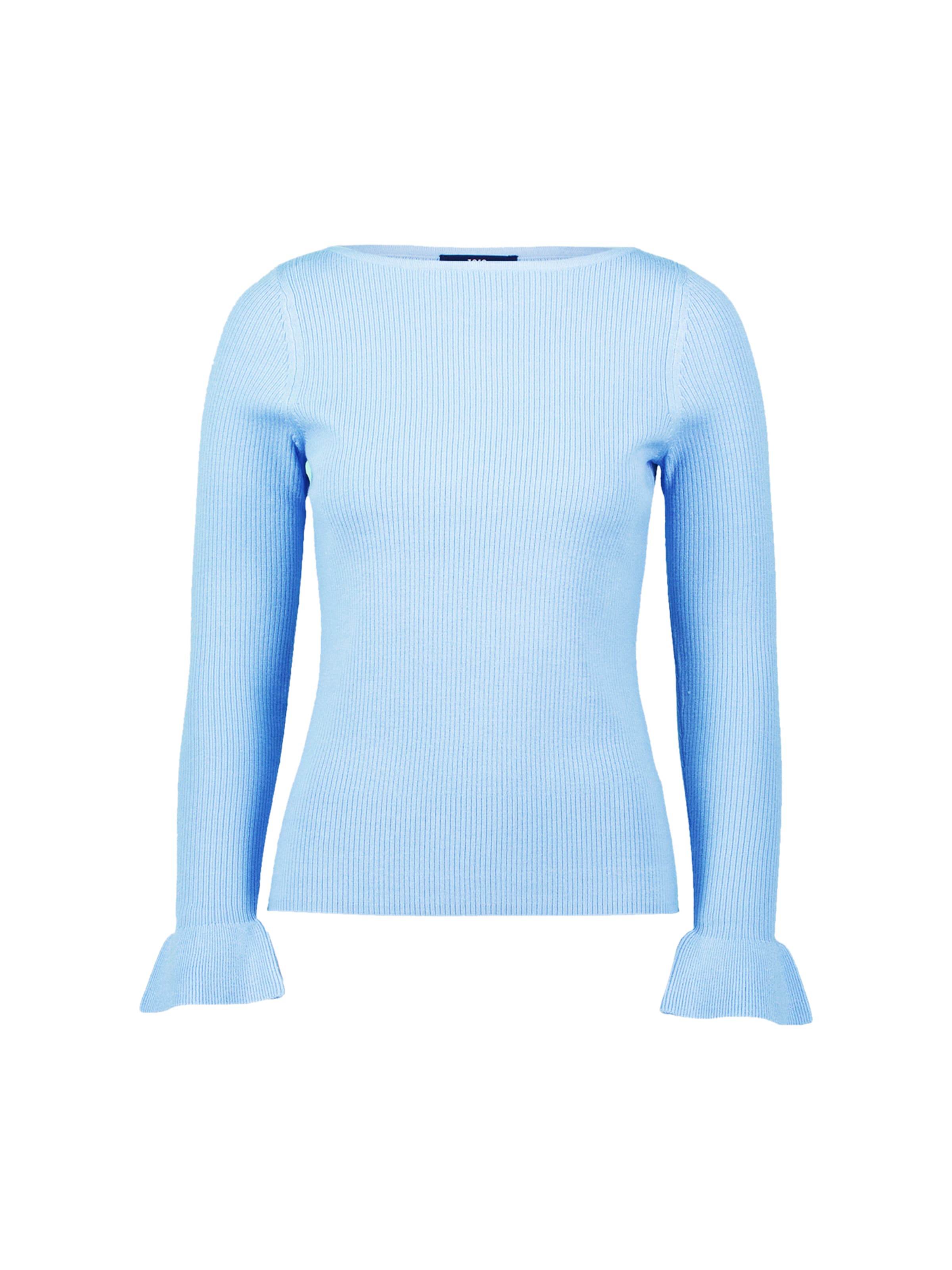 zero Pullover mit Volants am Ärmel in Blau: Vorderseite