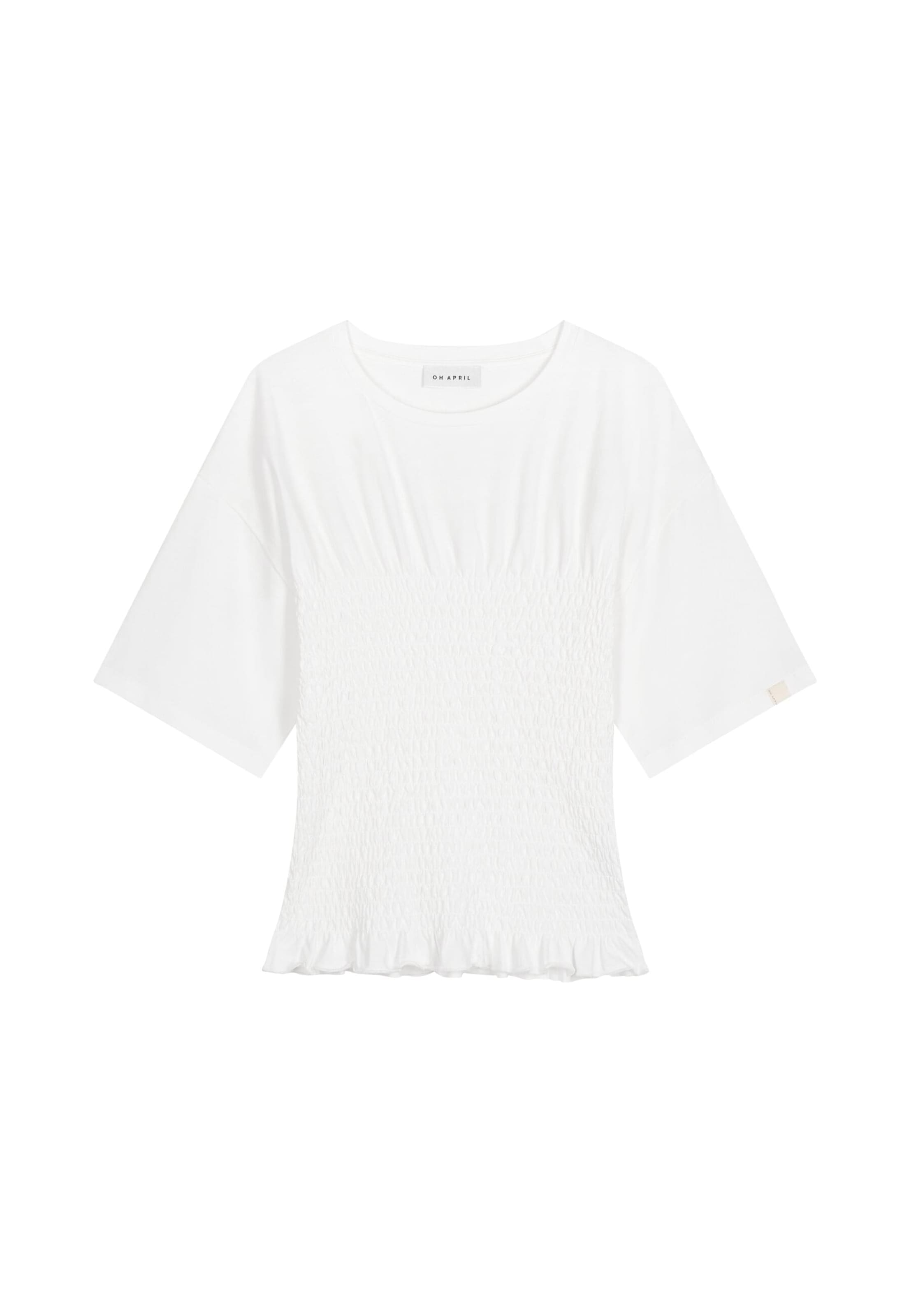 OH APRIL Μπλουζάκι 'Kir' σε λευκό: μπροστά