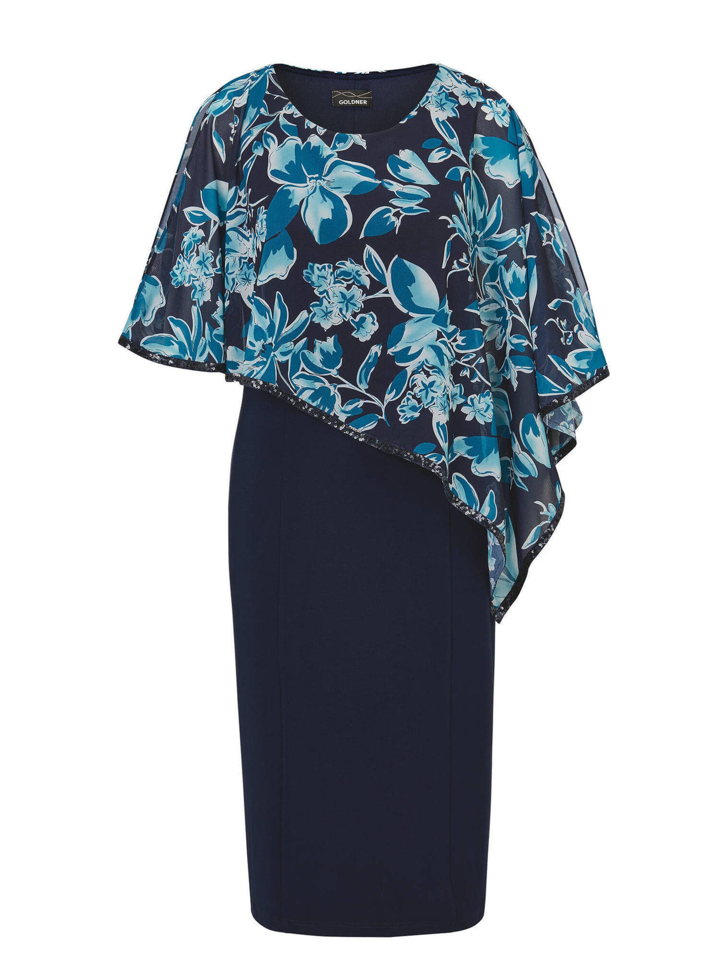 Robe de soirée Goldner en bleu : devant